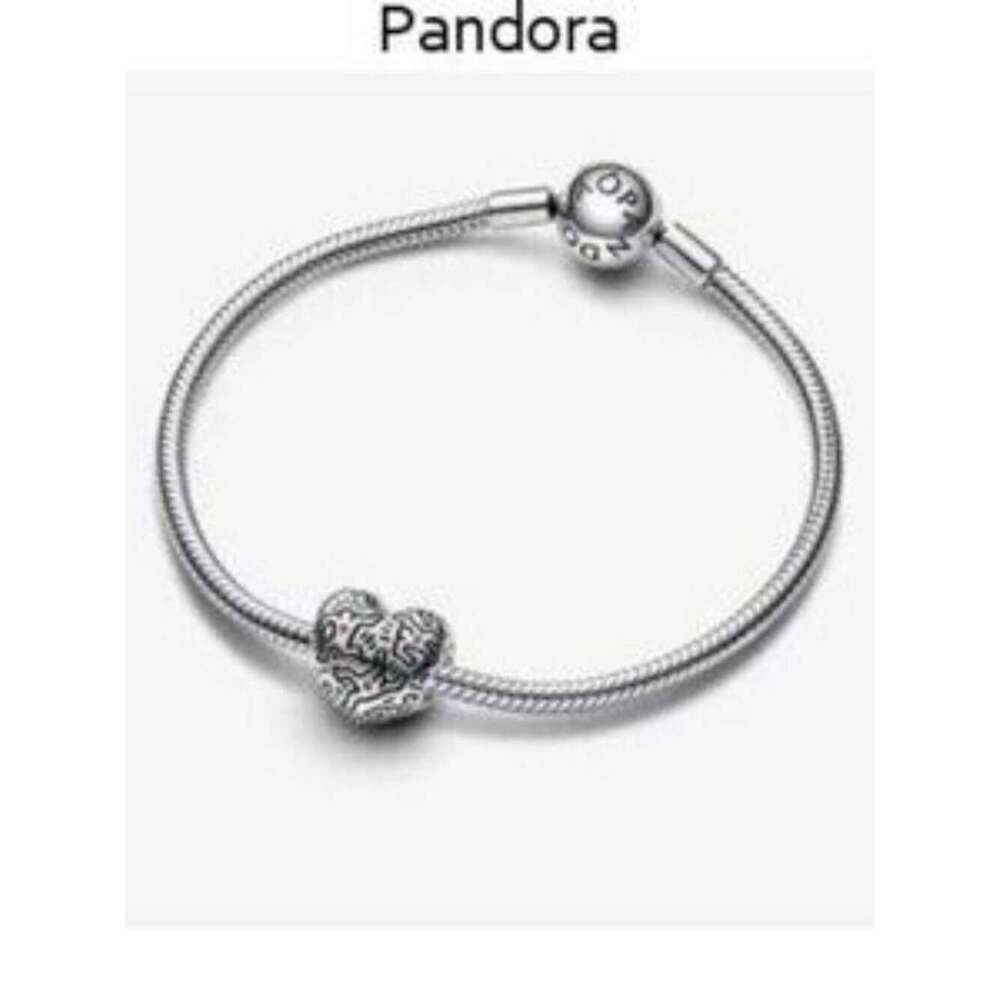 Pandora Heart Charm Bracelet - Black, White, Red